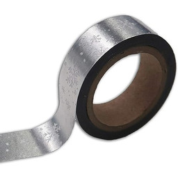 Toga Flocons taśma maskująca, Washi, srebrna, 10 m