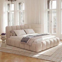 Łóżko tapicerowane z pojemnikiem SFG0200P 140x200 Boucle Beż