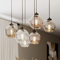 TK Lighting - Cubus 6 Lampa Wisząca Clear/Smoke/Amber