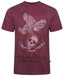 Duży T-shirt Męski Bordowy ''LA TATTO EMPORIUM'' KAM