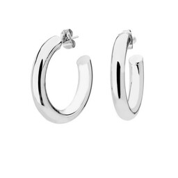 Srebrne kolczyki grube koła sztyfty