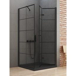 Kabina prysznicowa 90x90 prawa D-0290A/D-0121B New Soleo Black