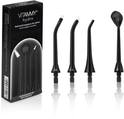 VITAMMY HYDRA CZARNE Końcówki do irygatora, wielofunkcyjne, 4