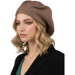 Uniwersalny beret damski wykonany z akrylu w kolorze