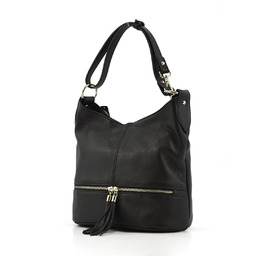 Torebka skórzana vp427d Czarny