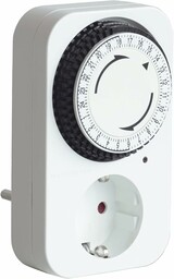 VEMER VE027900 TWINPLUG-D SCHUKO: codzienny mechaniczny zegar, gniazdko