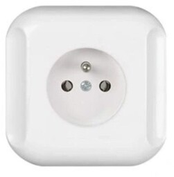 TIMEX Gniazdo pojedyncze z uziemieniem IP20 białe GPt-16T