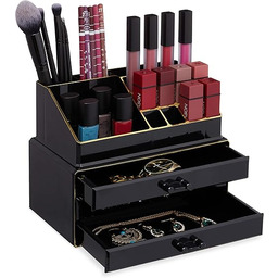 Relaxdays Organizer do makijażu, mały, 2-częściowy zestaw