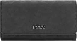Czarny portfel z klapką Nobo w panterkę