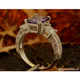 ALEXIS - srebrny pierścień z ametystem