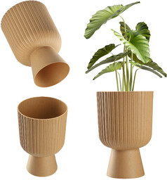 Doniczka na nóżce Golem Eco 18 cm, naturalne
