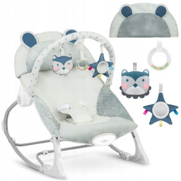 Leżaczek dla Niemowląt Bujaczek 2w1 Kołyska Wibracje Zabawki