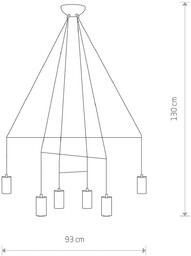 Nowodvorski Lighting Lampa wisząca Imbria, 6-punktowa, długość 93