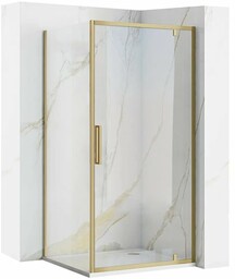 Złota szczotkowana kabina prysznicowa narożna uchylna 100x80 Rapid