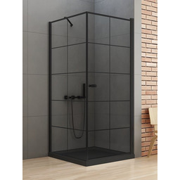 Kabina prysznicowa 90x90 prawa D-0285A/D-0121B New Soleo Black