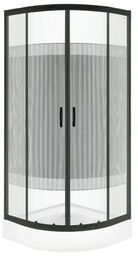 Kabina natryskowa 80x80x195 cm/5 mm czarne pasy