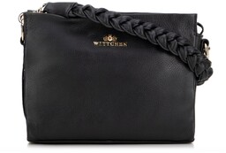 Damska crossbody z plecioną rączką czarna