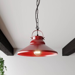Luminex Żyrandol Iron, czerwony