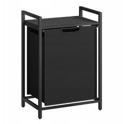 Kosz na pranie industrialny loftowy Czarny z półką