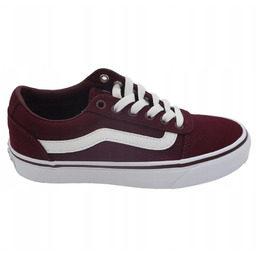 VANS TRAMPKI DAMSKIE BORDOWE Z BIAŁYMI PASKAMI NISKIE