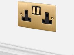 Gniazdo podwójne 2G Uk Socket Mosiężne Standard angielski