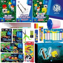 Wyprawka szkolna Astra 20elementów Pixel One teczka