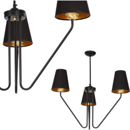 Milagro Żyrandol VICTORIA BLACK 3xE27
