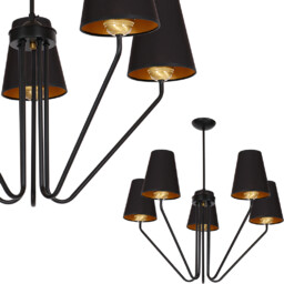 Milagro Żyrandol VICTORIA BLACK 5xE27