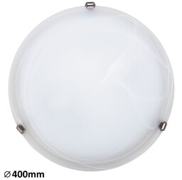 RABALUX 3302 Plafoniera Alabastro D40 E27/2x60W biała/chrom