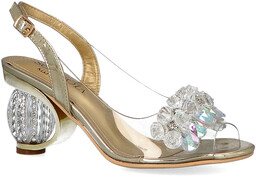 Sandały na modnym obcasie - SCAVIOLA H-06 ZŁOTE