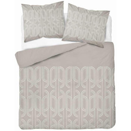 Pościel flanelowa 220x200 beżowa geometria Flanela