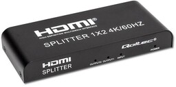 Qoltec, Rozdzielacz Splitter 2xhdmi 4kx2k, 6gb/s, 60hz, Czarny
