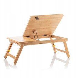 Bambusowy Stolik Pod Laptopa Składany Regulowany Drewniany InnovaGoods