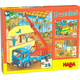 Puzzle Prace na budowie 3w1 Haba