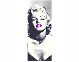 40x100cm Marilyn Monroe fioletowymi ustami obraz pion ściana