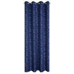 Eurofirany Zasłona 140x250 Evi granatowa złota z błyszczącym