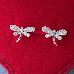 Pakamera Kolczyki ważka z cyrkoniami- srebro pr 925