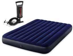 Materac dmuchany, 2osobowy, Intex, 203x152x25 cm, granatowy