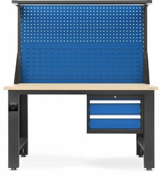 Stół warsztatowy biurko Logan: antracytowo-niebieski (1477), metalowe biurko