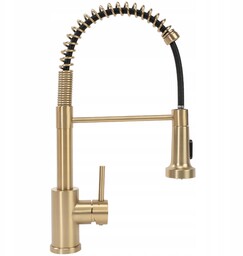 Bateria Kuchenna Rea Colin Złota Szczotkowana Wyciągana Wylewka