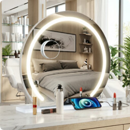 Lustro do makijażu białe make-up 60cm LED barwa