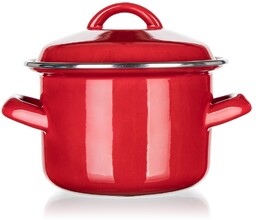 Banquet Garnek emaliowany z pokrywką Milton red, 12