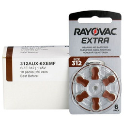 60 x baterie do aparatów słuchowych Rayovac Extra