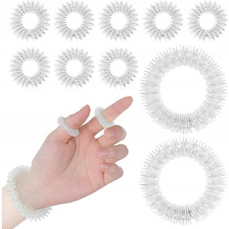 PIERŚCIENIE SENSORYCZNE FIDGET NA PALCE 12 SZT STAL
