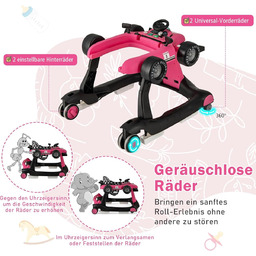 WÓZEK DO NAUKI CHODZENIA 4W1 SKŁADANY CHODZIK JEŹDZIK