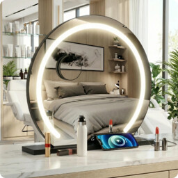 Lustro do makijażu czarne make-up 60cm LED barwa