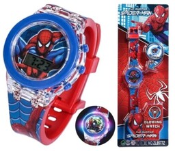 Zegarek Dziecięcy Spiderman Dla Dzieci Ledowy Świeci Elektroniczny