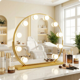 Lustro do makijażu złote make-up 60cm 10 LED