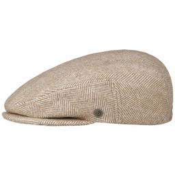 Kaszkiet Herringbone Wool Driver by bugatti, beżowy, XL