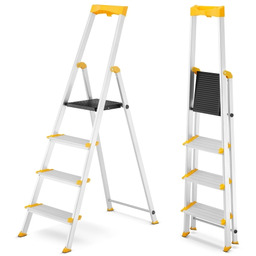 Drabina aluminiowa jednostronna 4 stopniowa DRABEST MAX szerokie